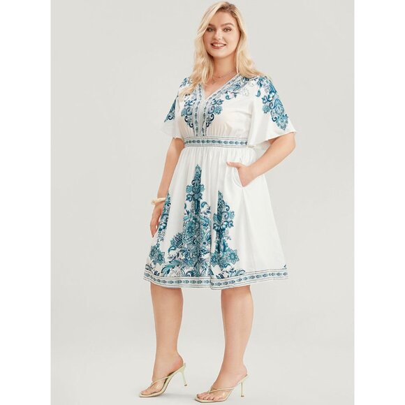 Bloomchic New Bandana Print Dress‎ with Pockets Size 26 4X Plus Size Summer - Picture 6 of 11